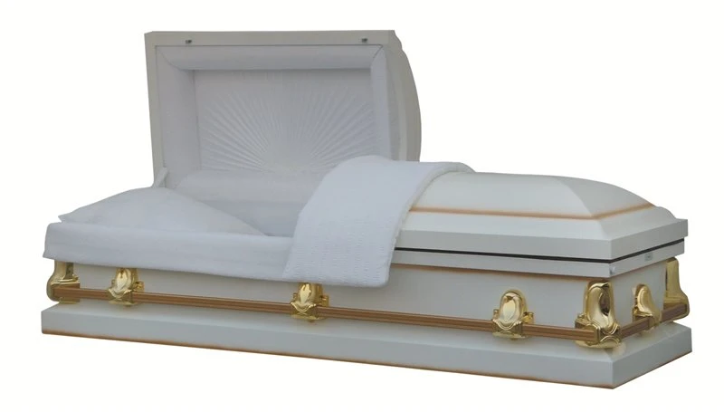 Zwazo White Shaded Gold Square Corner Casket