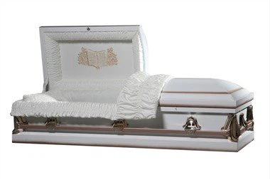 Bilbe White Square Corner Steel Casket
