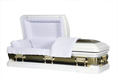 Blan fwose wonn kwen Steel Casket